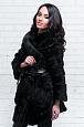 Пальто из норки черного цвета с отложным воротником фото №6